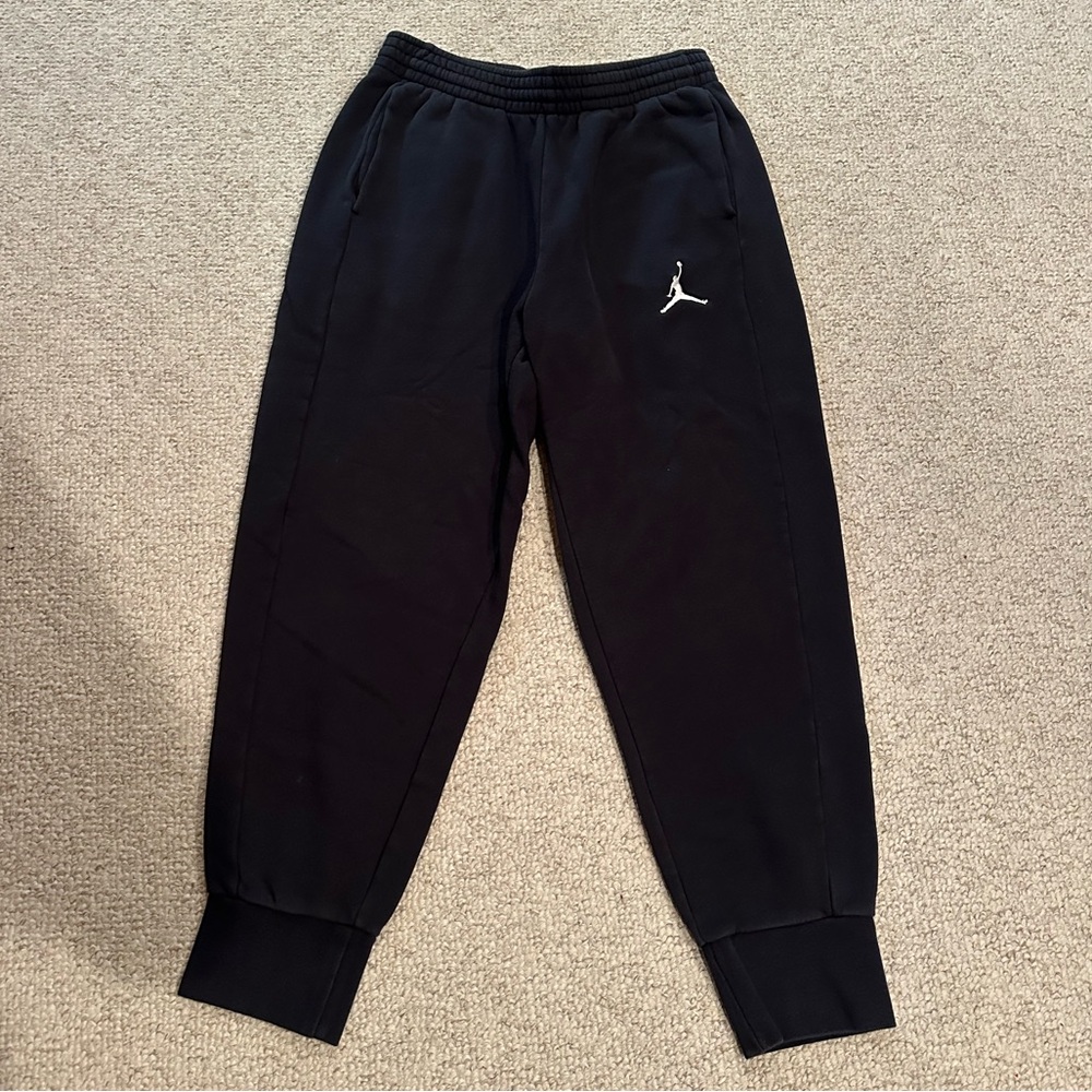 Jordan Men’s Black Sweatpants with White Logo and pockets